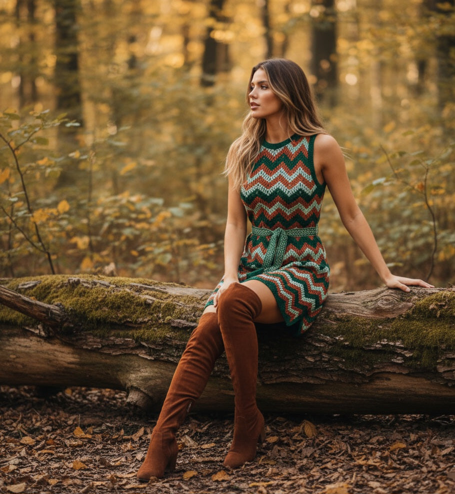 Zigzag Cocktail Party Dress