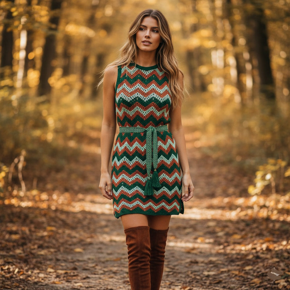 Zigzag Cocktail Party Dress
