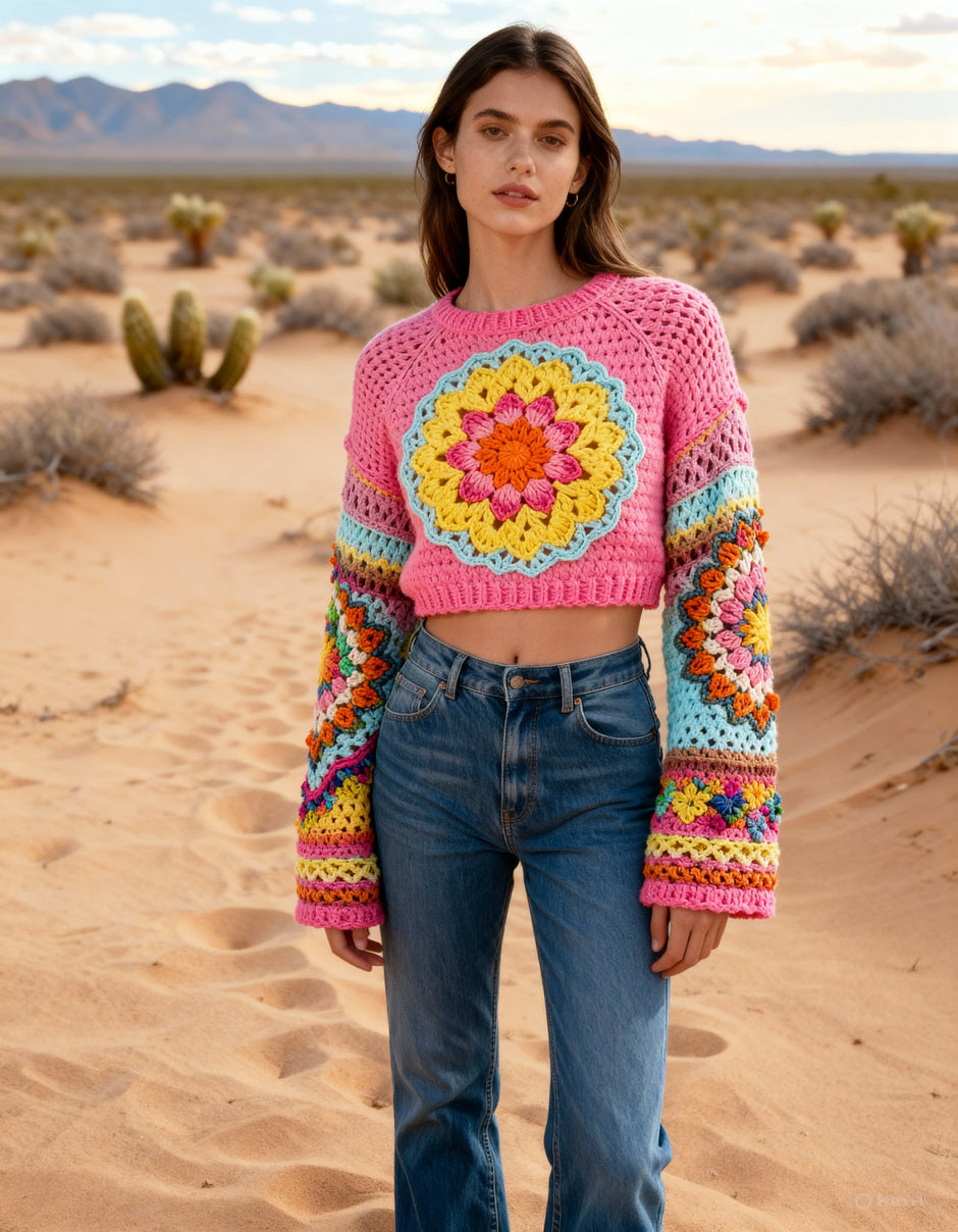 Rainbow Bloom Pullover