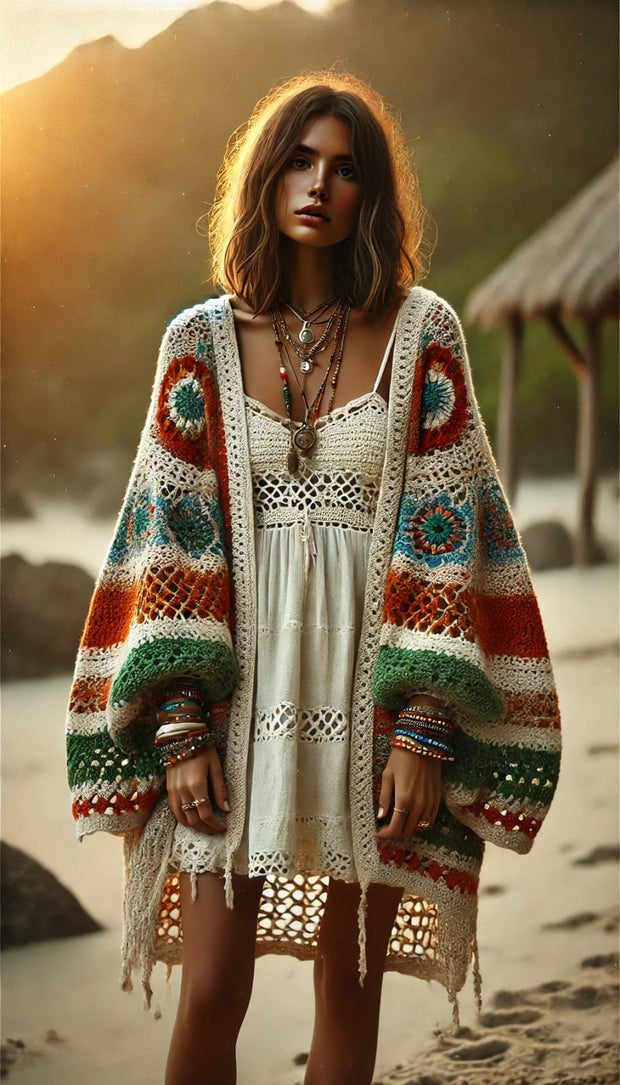 Sunset Spirit Crochet Cardigan