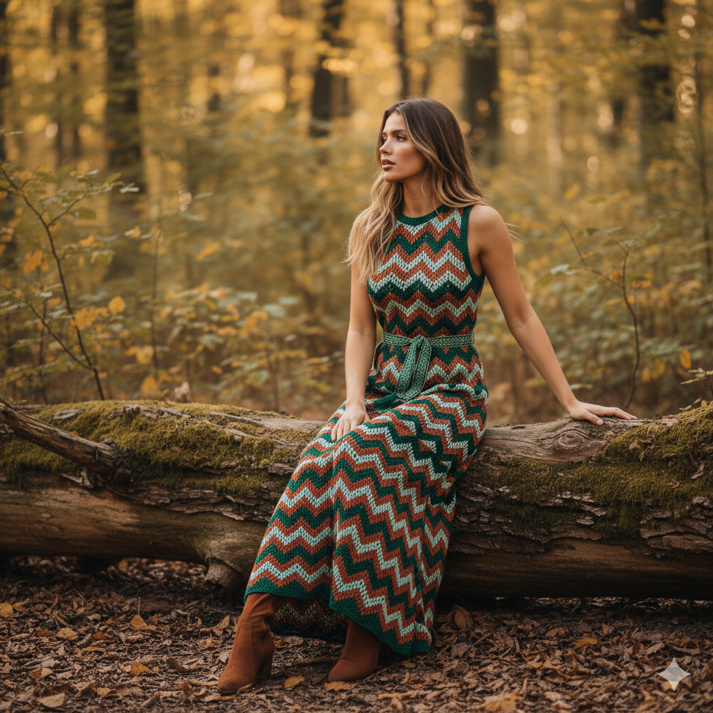 Zigzag Cocktail Party Dress