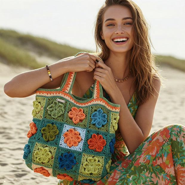 3DGranny Square Shoulder Handle Bag