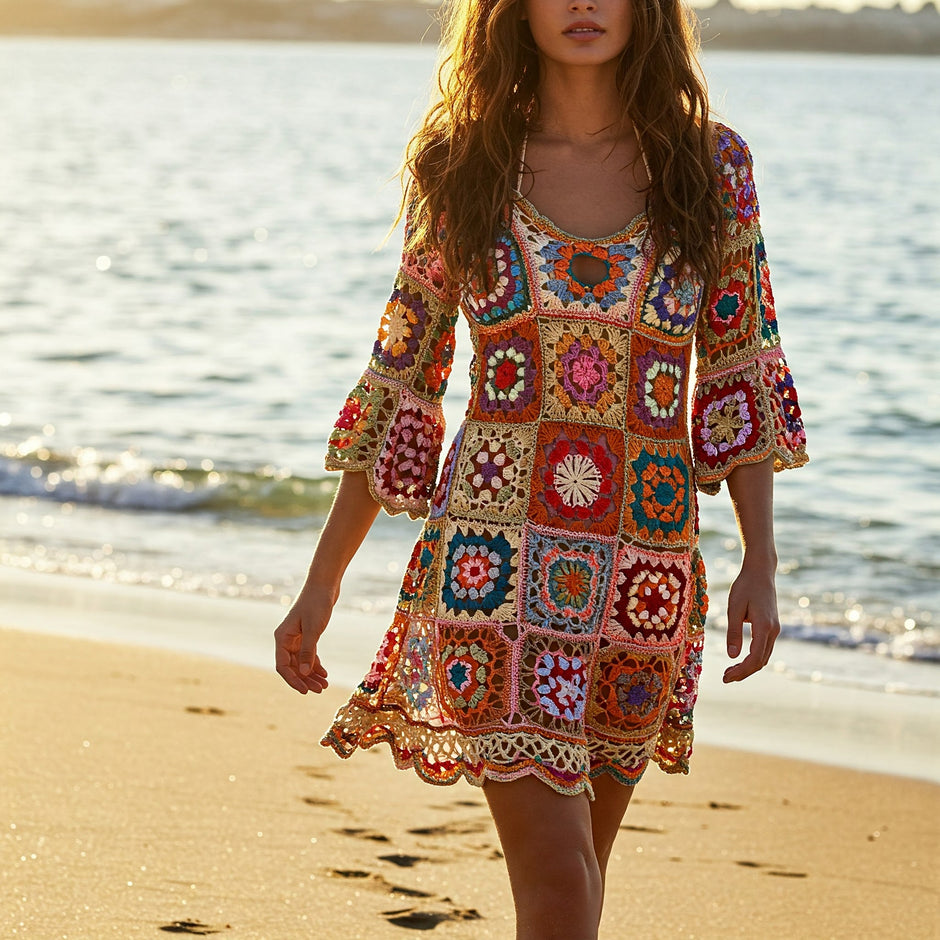 Granysquare Crochet Mini Dress