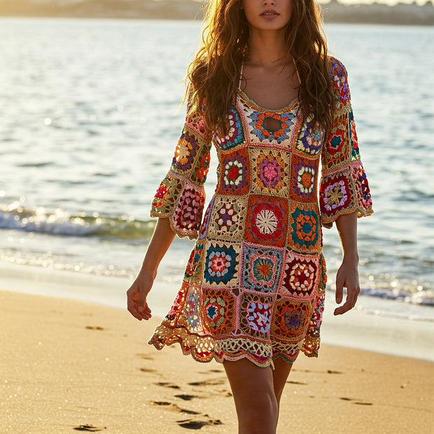 Granysquare Crochet Mini Dress