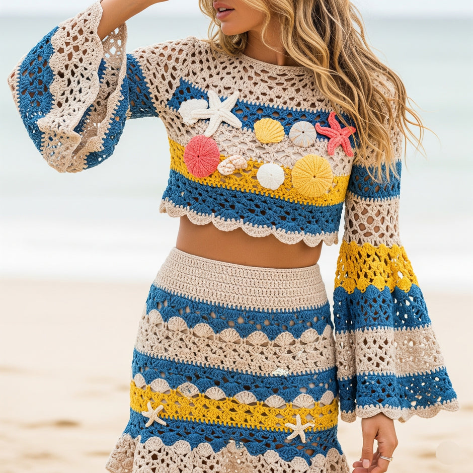 Seashells Flare Sleeves Outfit