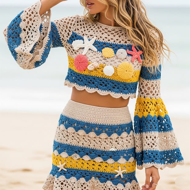 Seashells Flare Sleeves Outfit
