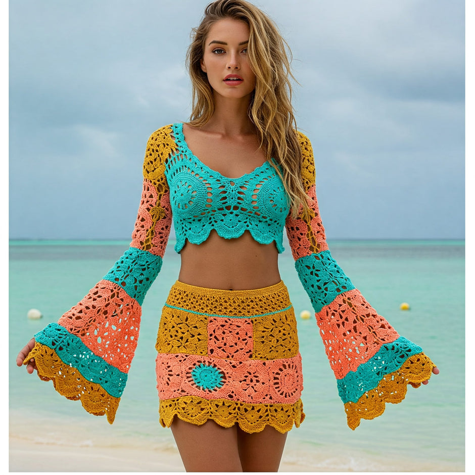 Bahamas Granysquare Multicolour Flare Sleeves Outfit