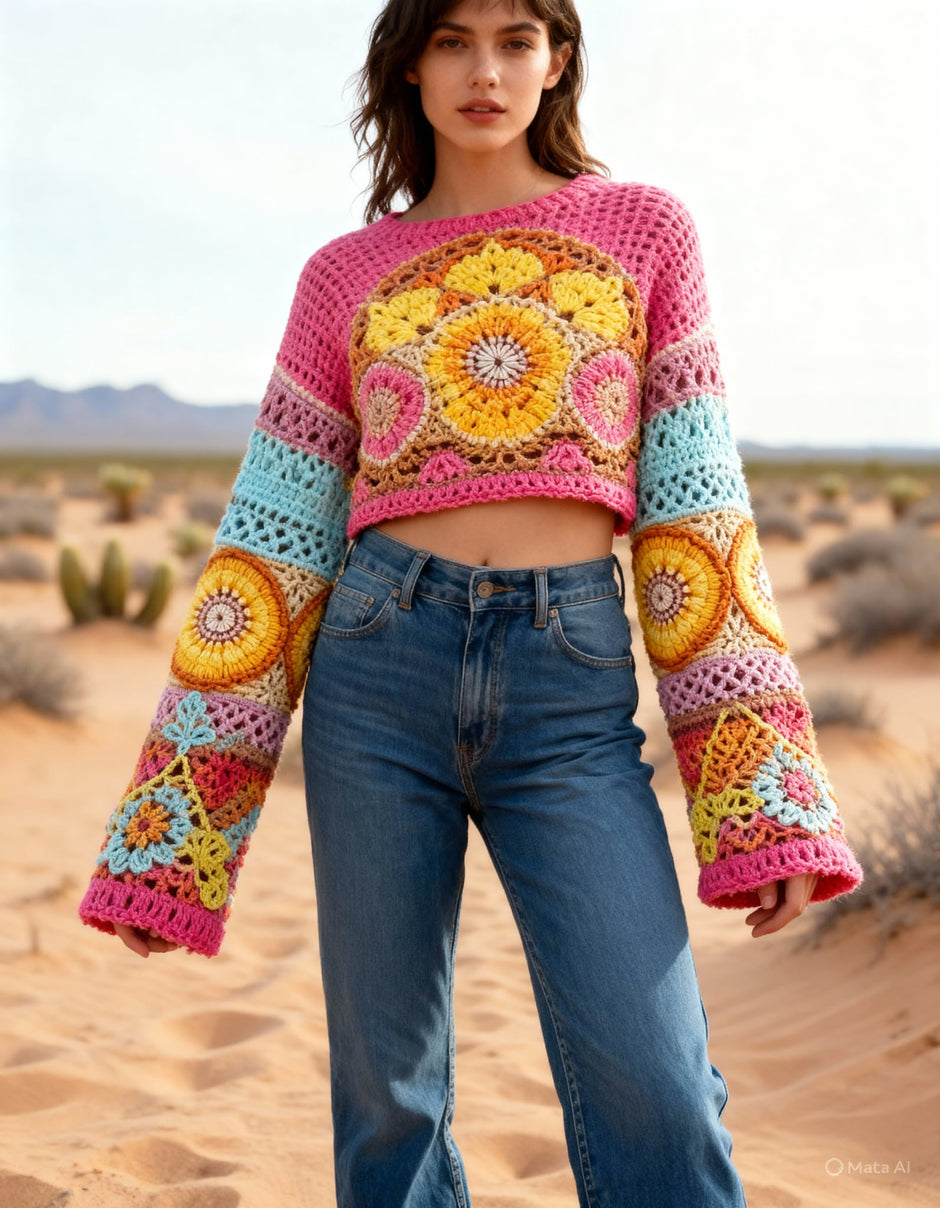 Rainbow Bloom Pullover