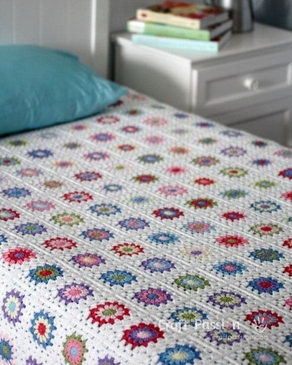 Square Patch, Granny square , Bouquet Crochet Bed Cover, Granny, Blanket crochet