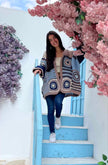 Granny Square Long Winter Jacket with long sleeves