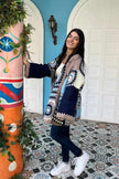 Granny Square Long Winter Jacket with long sleeves