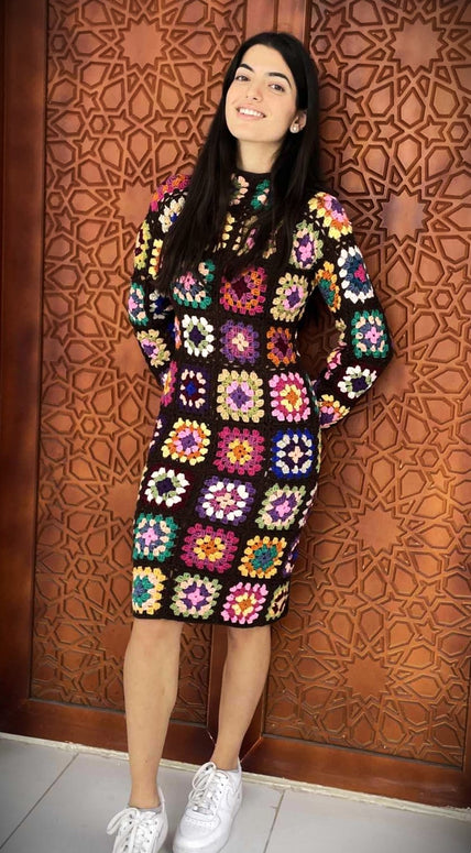 Granny Square Midi dress