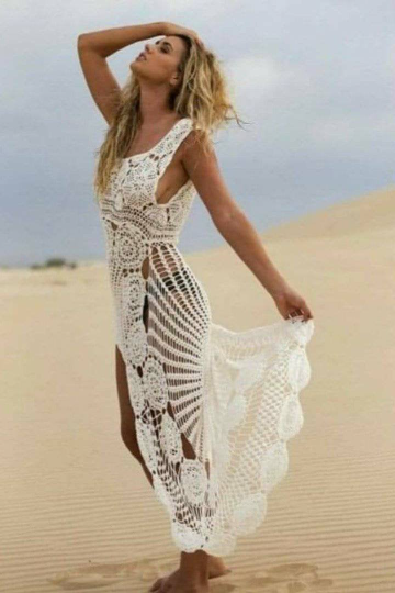 Peacock Beach Wedding Dress