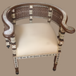 Arabesque Latticework Arm Chair with mother of pearl inlay