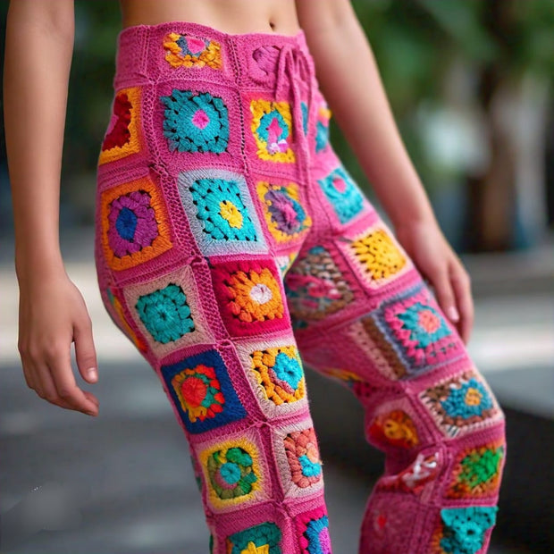Granysquare Multi-Colour Crochet Trousers