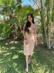 Halter Lenin Granny Square Crochet Midi Dress