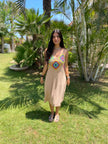 Halter Lenin Granny Square Crochet Midi Dress