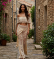 Mesh Crochet Trousers With Croptop