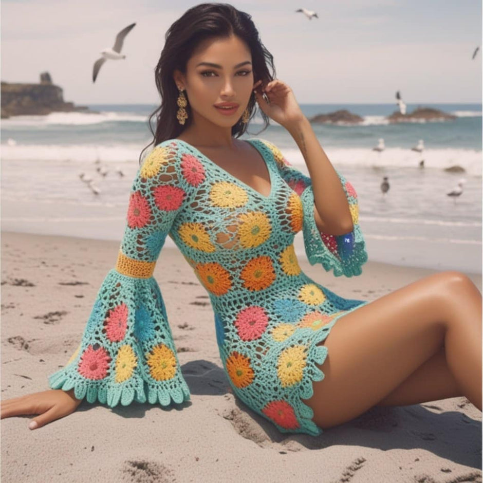 Sunshine  Patch Crochet Dress