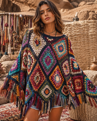 Autumn Mosaic Poncho