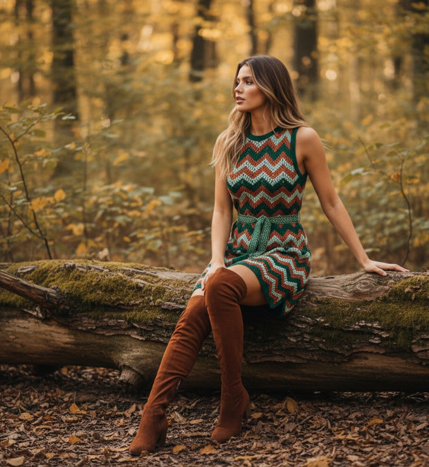 Zigzag Cocktail Party Dress