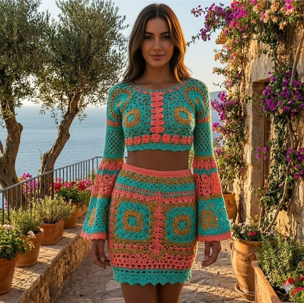 Handmade Floral & Granny Square Outfit