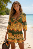 Island Sunset Crochet Mini Dress