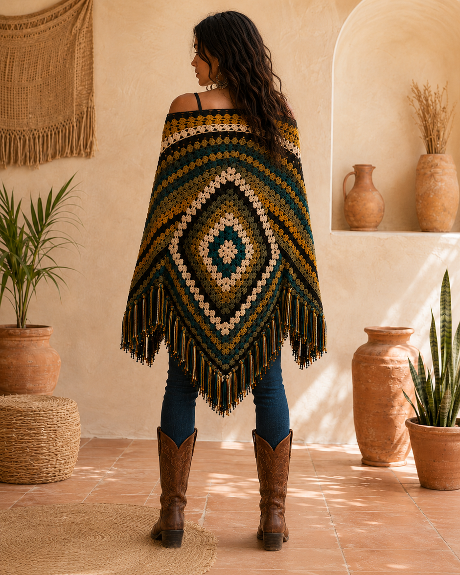 Boho Compass Poncho