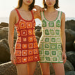 Granny Square Halter Crochet Mini Dress
