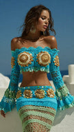 Sunflower long-sleeve Mesh Skirt