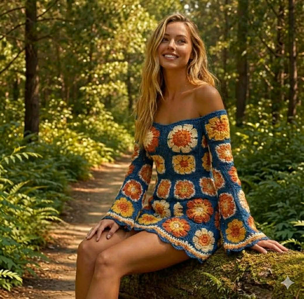 Azure petal Mini Dress