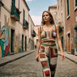 Boho Patch-square Multi-Colour Crochet Trousers