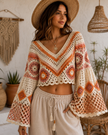 Sienna Coastal Chevron Top