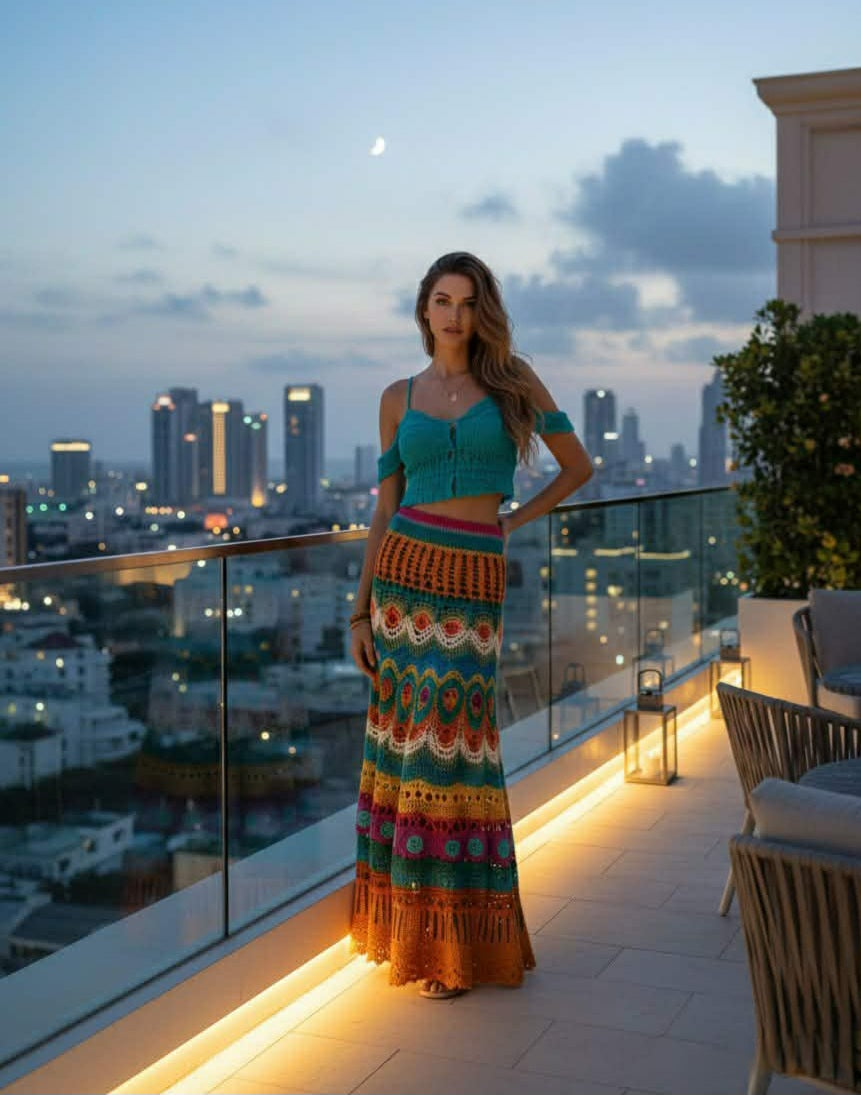 Rainbow Long Skirt
