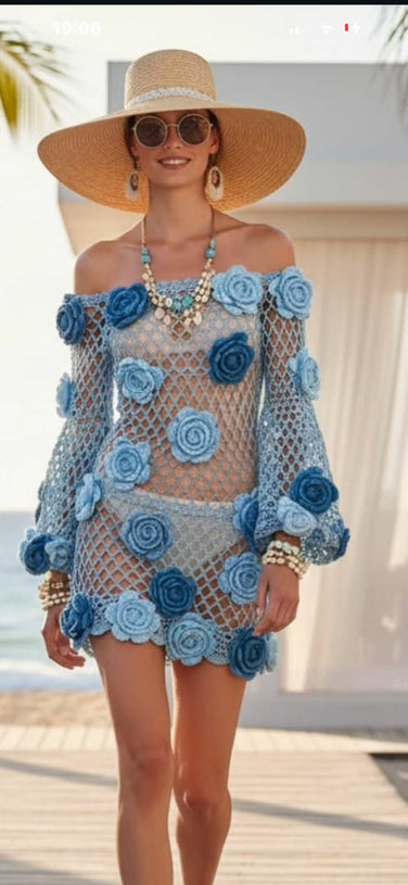 Florea Blue Cover-Up