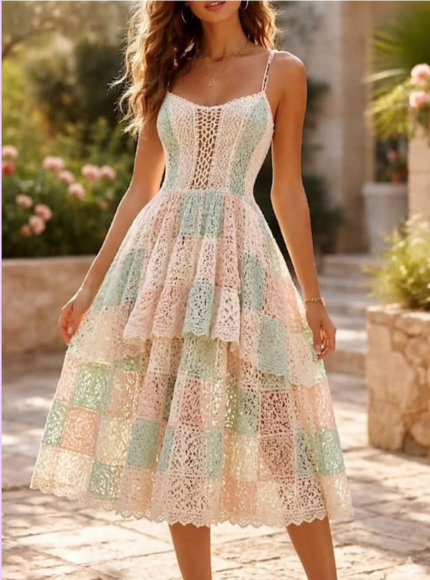 The Nostalgia Patchwork Midi Dress