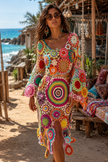 Carnival Bell-Sleeve Dress