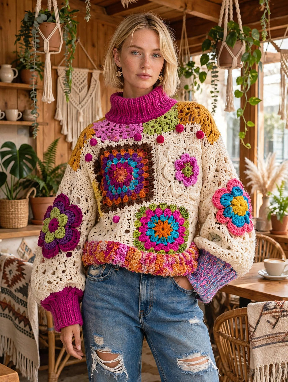 Mira Floral Granny Pullover