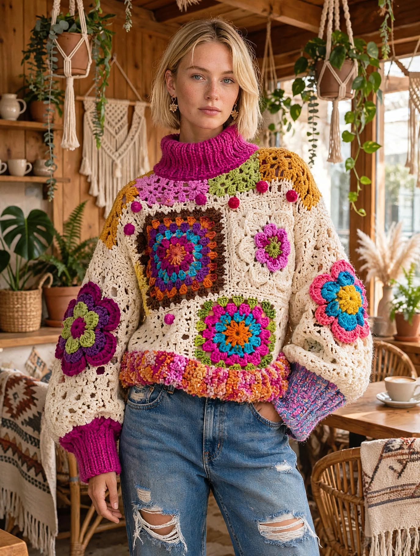 Mira Floral Granny Pullover