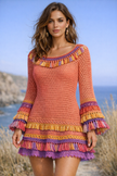 Eco Chic Tassel Crochet Mini Dress