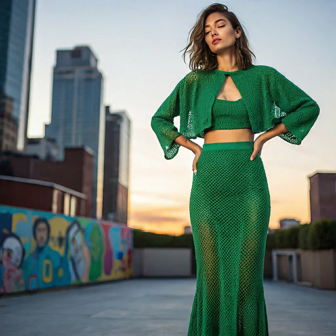 Emerald Skyline Crochet Set