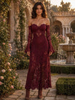 Wine Ruffle Mini Dress