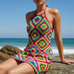 Granny Multicolour Diamond Mini Dress