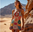 Circular Patchs Mini Dress