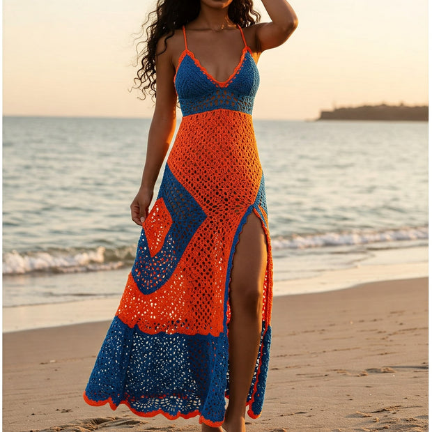 Ocean Sunset Crochet Maxi dress