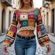 Short Granny Square Crochet Jumper