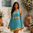 Terracotta One Shoulder Mini Dress