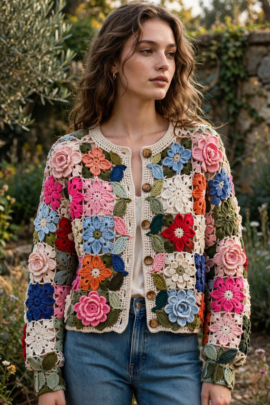 Blossom Patchwork Crochet Jacket