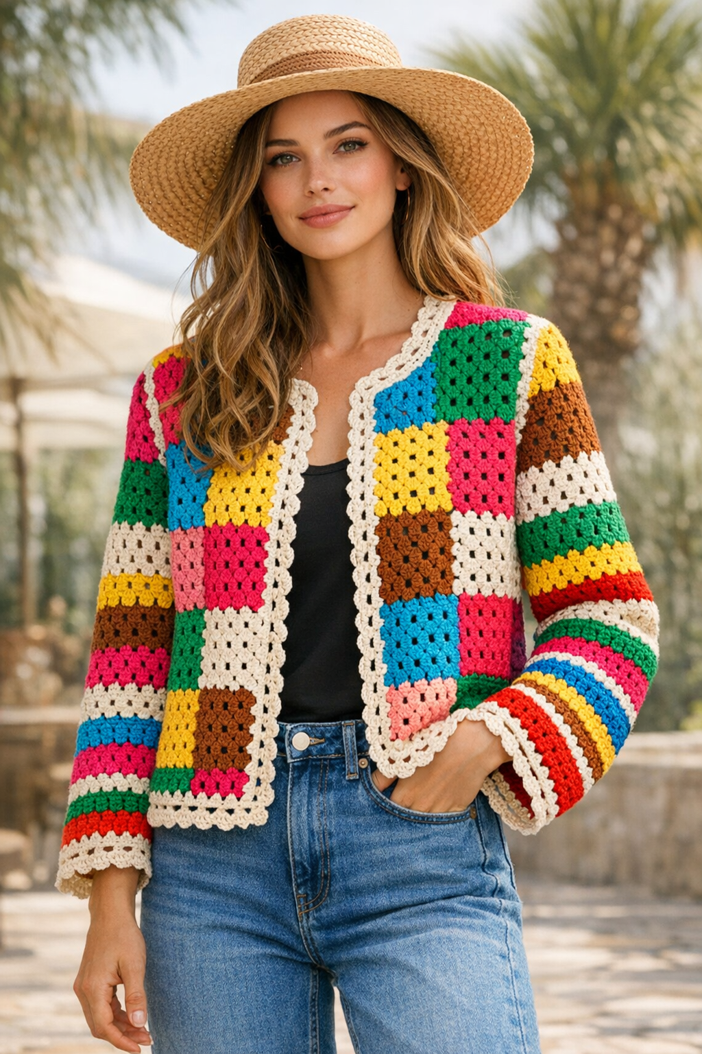 Tropical Garden Patchwork Cardigan