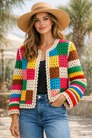 Tropical Garden Patchwork Cardigan